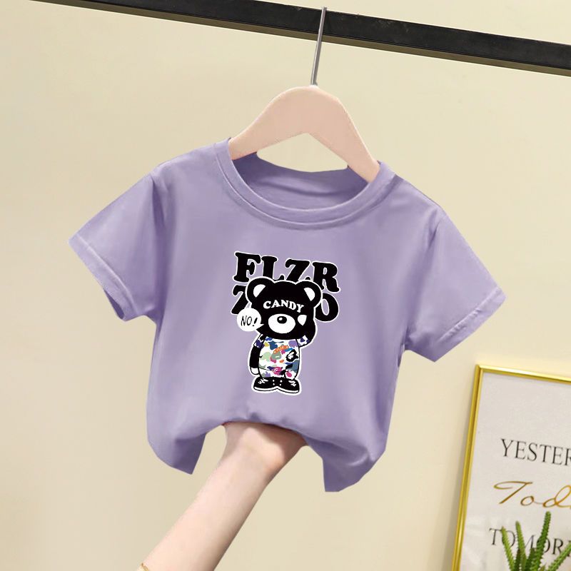 Boys and girls short-sleeved cotton T-shirt new summer small, medium and large children's bottoming shirt handsome baby loose top tide