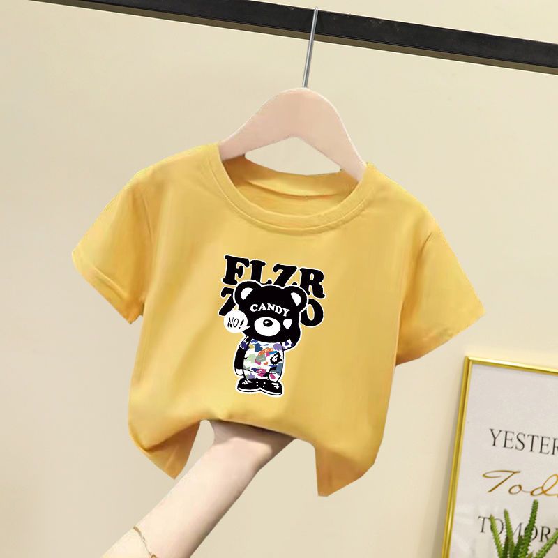 Boys and girls short-sleeved cotton T-shirt new summer small, medium and large children's bottoming shirt handsome baby loose top tide