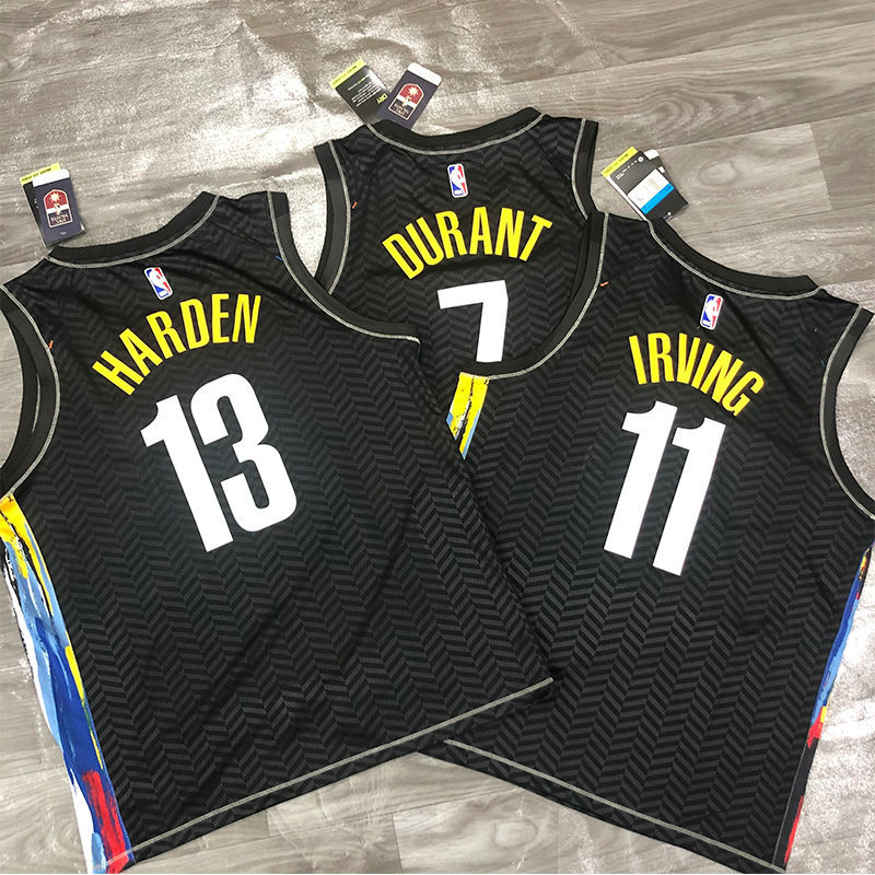 Nba篮网队球衣城市版7号杜兰特篮球服套装男欧文哈登比赛班服定制 虎窝拼