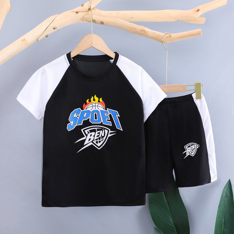 37739-男女童速干衣运动套装2021夏季新款帅气篮球服男孩女孩中大童球衣-详情图