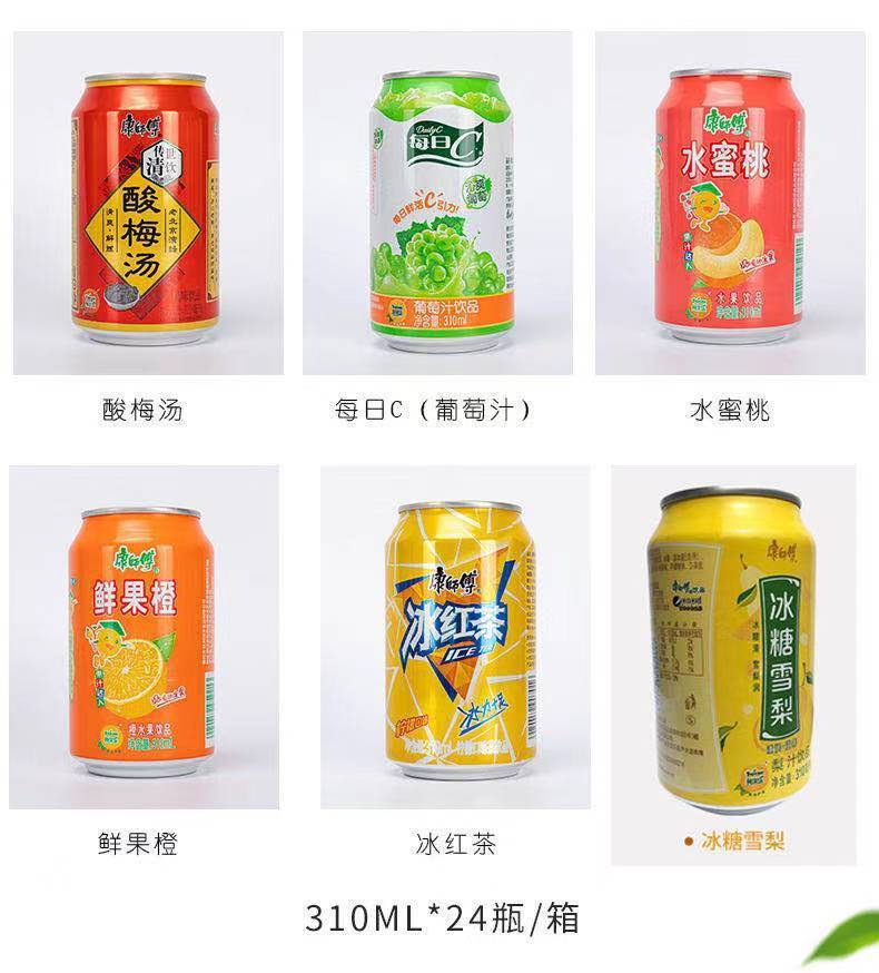 康.师傅饮料整箱批310果汁混合装冰糖雪梨水蜜桃每日C芒果小酪