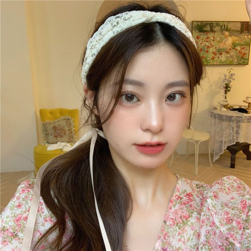 Lace headband fairy Sen series super fairy streamer headband female tied hair braided hair headdress ribbon headband female hair accessories new