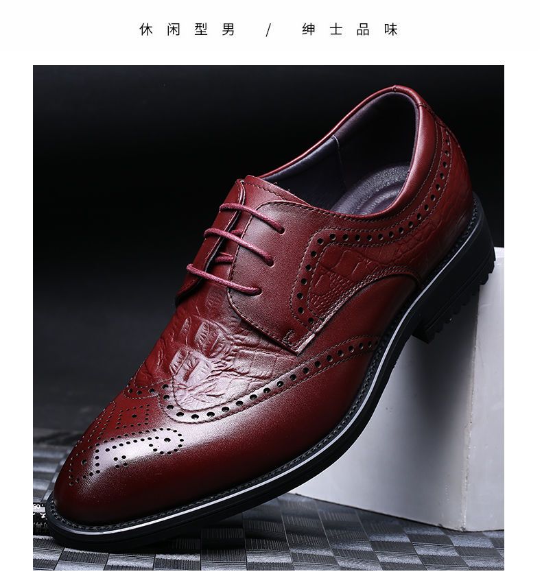 【Oberste Schicht Rindsleder】 Peter Herren-Business-Anzug aus echtem Leder, Blockgeschnitzt, große Herrenschuhe, klein_voghion.com