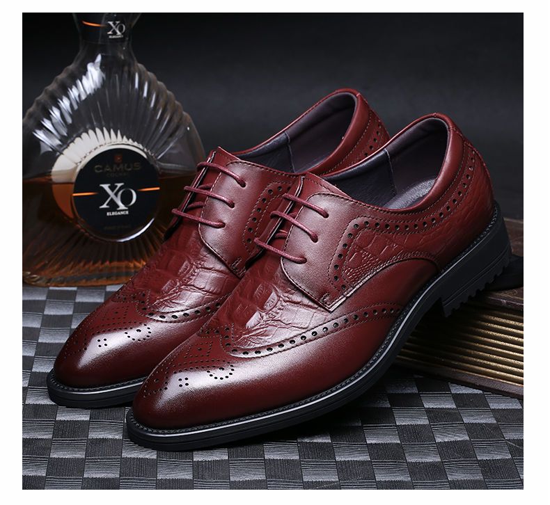 【Oberste Schicht Rindsleder】 Peter Herren-Business-Anzug aus echtem Leder, Blockgeschnitzt, große Herrenschuhe, klein_voghion.com