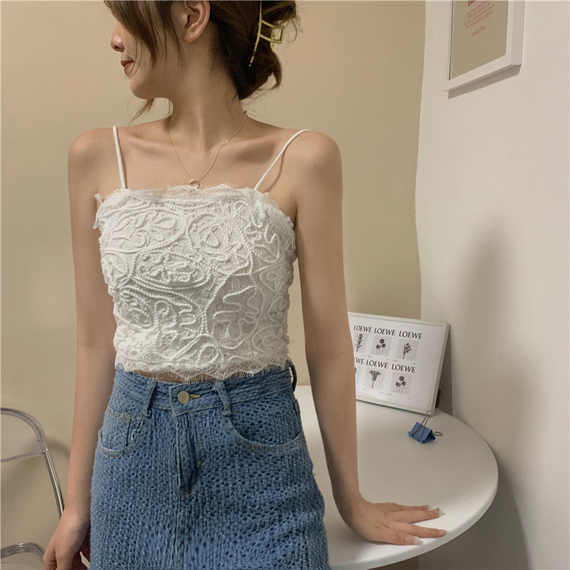 Western-style camisole women's  summer new lace slim fit sleeveless top with beautiful back bottoming shirt