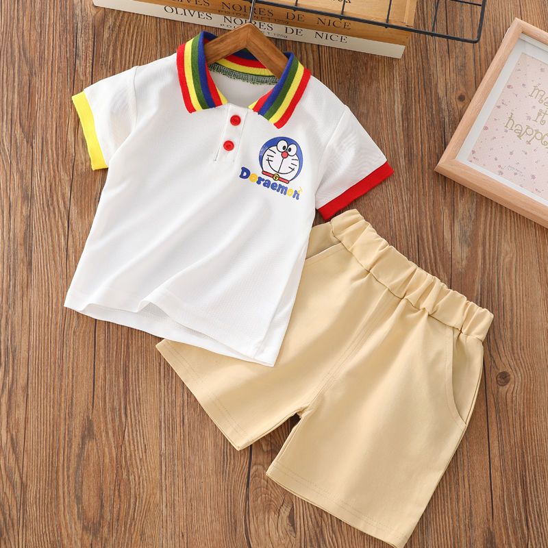 童装女童夏装男童短裤休闲两件套2022新款宝宝两件套儿童短袖套装