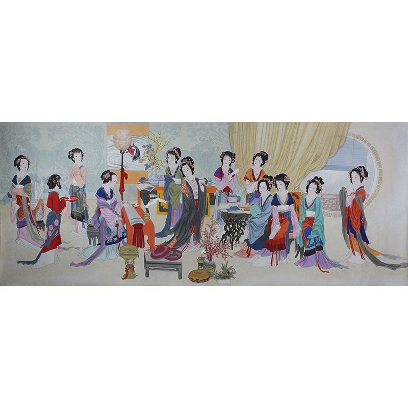 纯手绘精品工笔画红楼梦金陵十二钗国画字画人物画仕女图大丈二【2月7