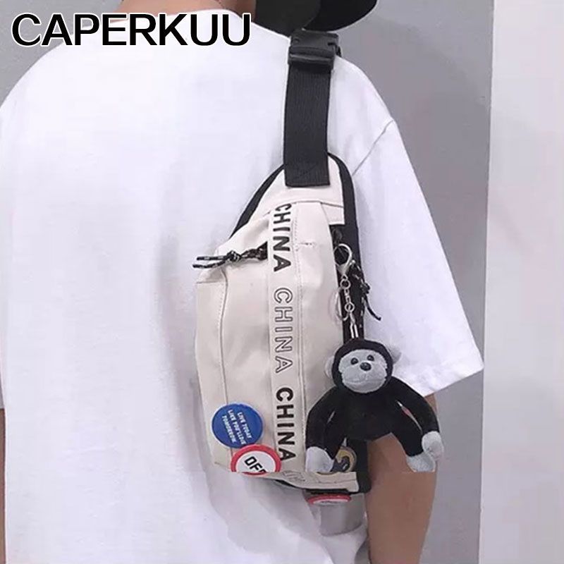 CAPERKUU潮牌胸包男士2021新款日系斜挎包腰包女ins潮休闲小挎包