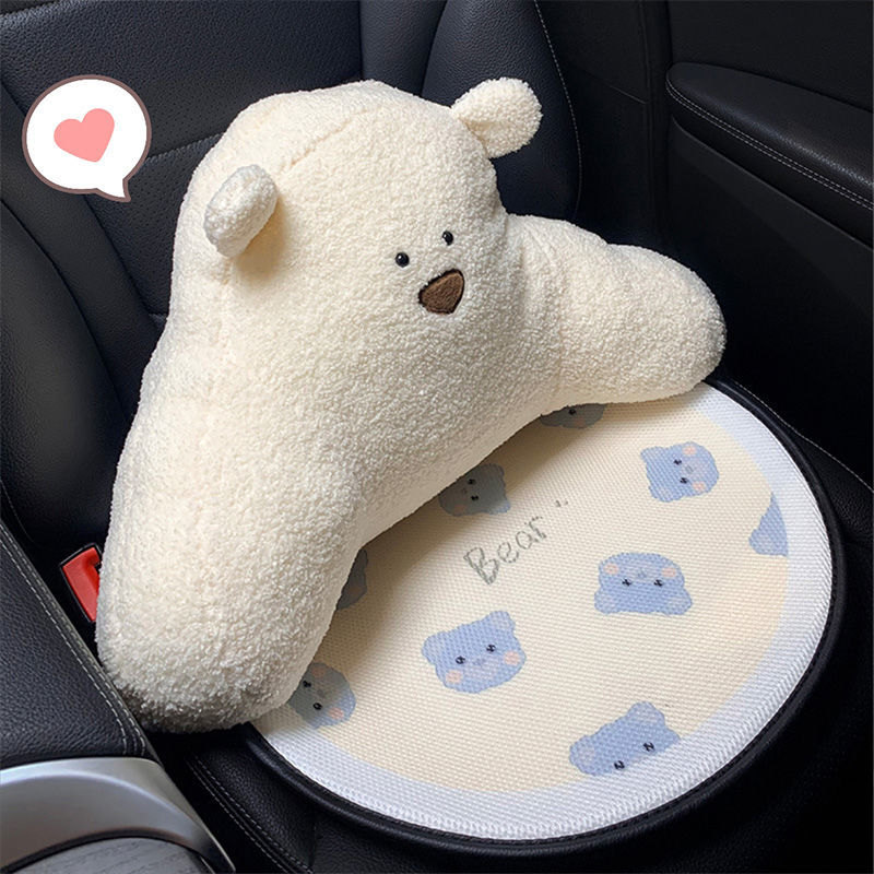 车用座垫冰丝棉材质夏季专用凉垫可爱小熊防滑四季通用车内饰品