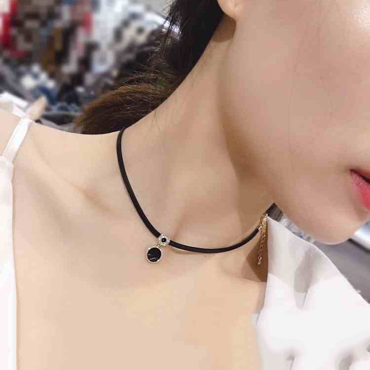 黑色choker项圈女颈链锁骨链短款网红小众项链颈带2021年夏季新款