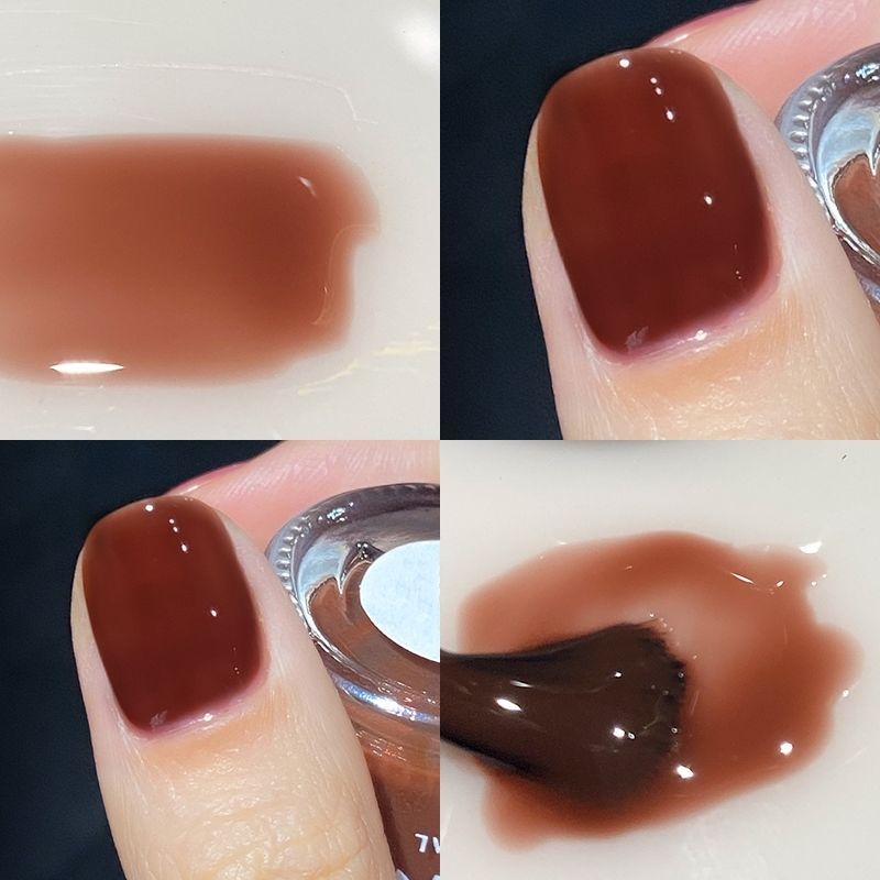網紅冰透指甲油免烤不可剝不掉色持久顯白裸色果凍色亮晶晶學生色