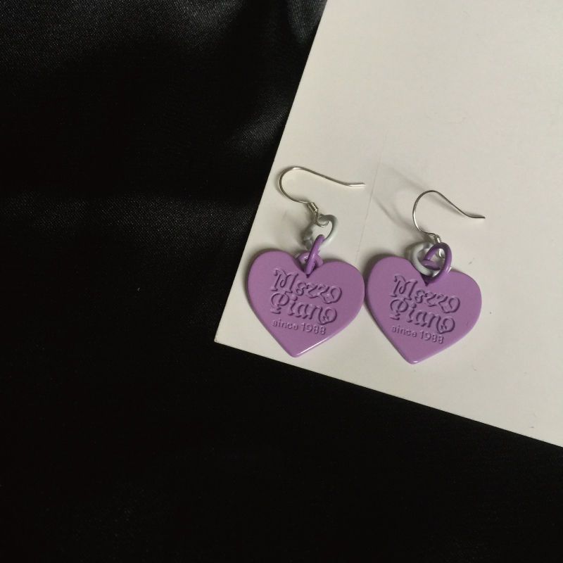 Sweetheart sniper ~ college style love letter purple girl student sweet and cute personality ear clip earring cool girl