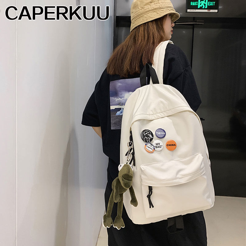 CAPERKUU潮牌双肩包男士简约大容量旅行背包日系初高中大学生书包