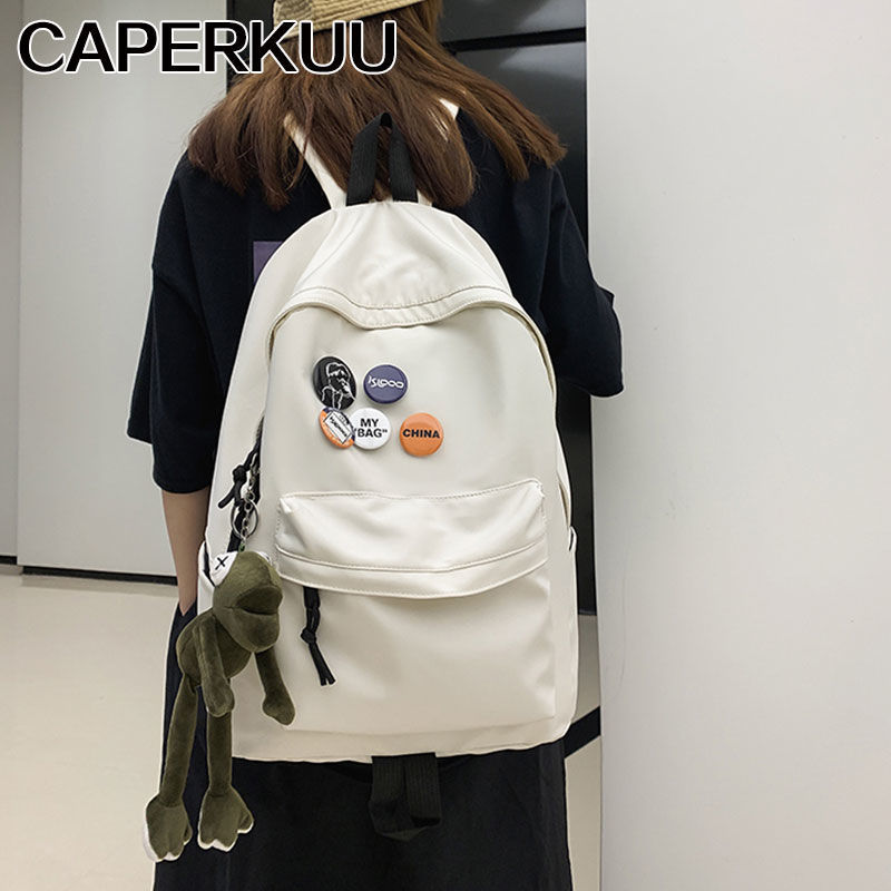 CAPERKUU潮牌双肩包男士简约大容量旅行背包日系初高中大学生书包