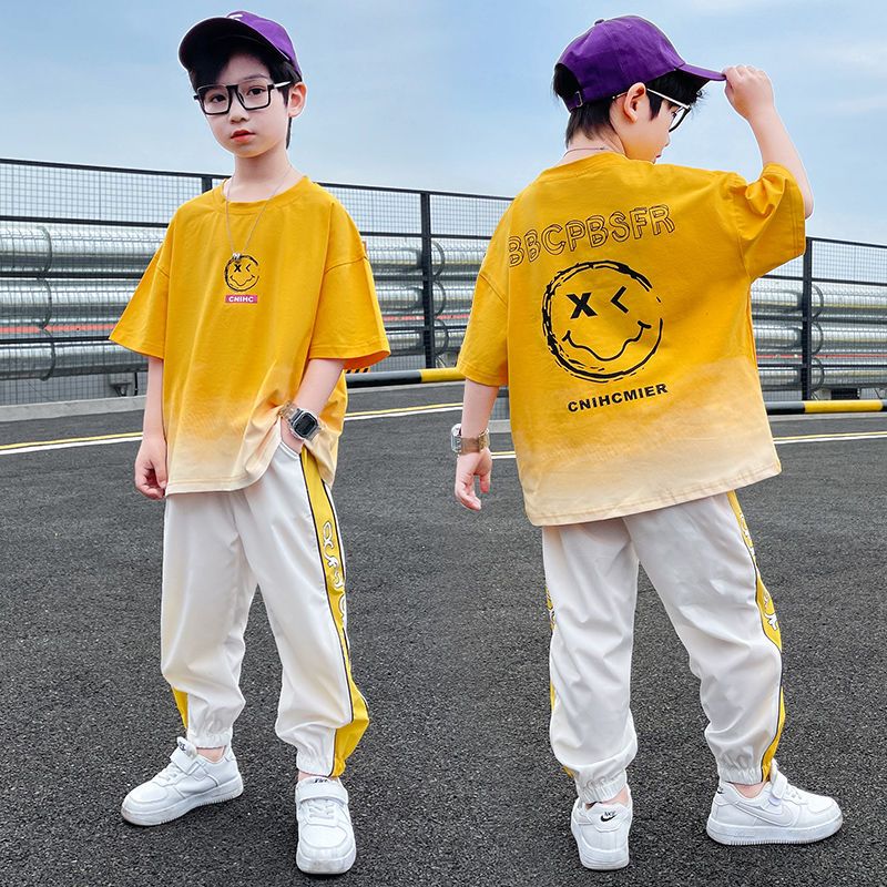 兒童夏裝男童套裝夏季洋氣童裝中大童2023年新款韓版休閒寬鬆潮裝