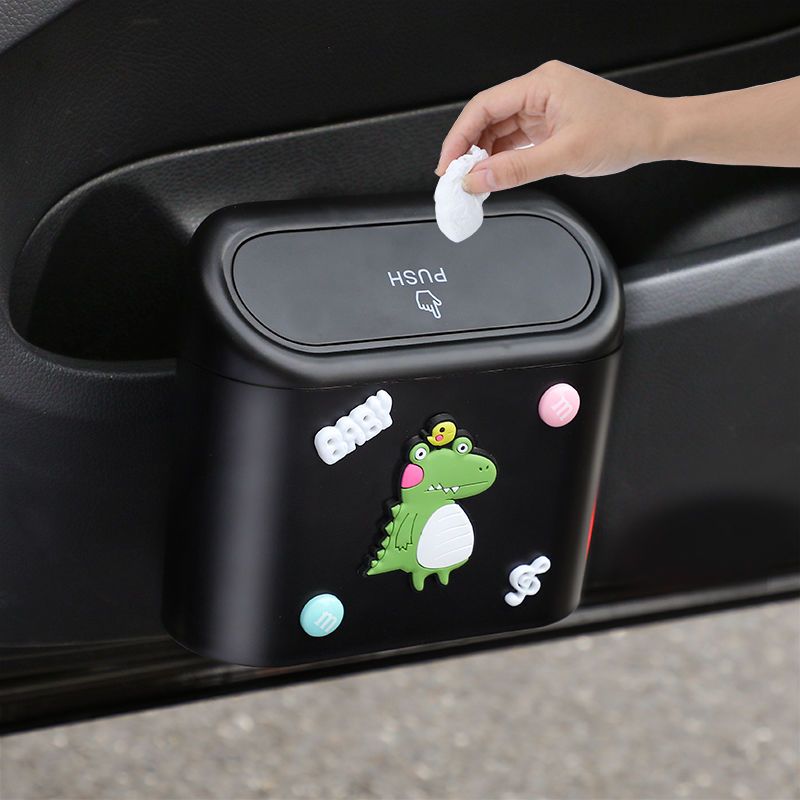 车载垃圾桶车门挂式置物桶卡通多功能前排收纳车内储物桶创意用品
