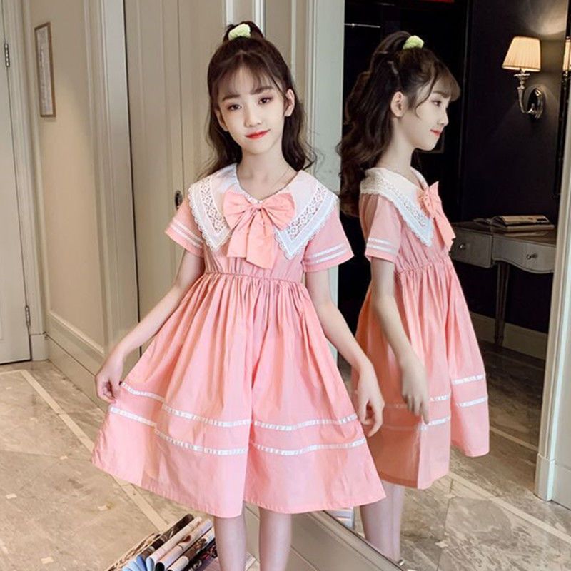 女童连衣裙夏季新款韩版洋气娃娃领裙子中大儿童装网红公主裙