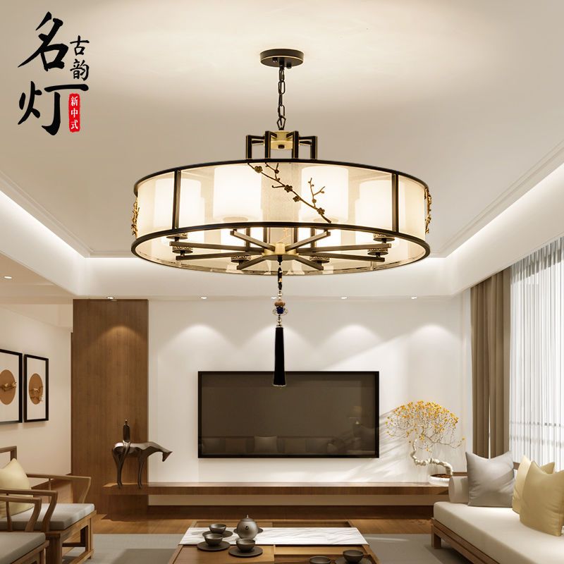 中式吊灯客厅灯禅意新中式灯具中国风现代中式圆形简约吊灯茶室灯