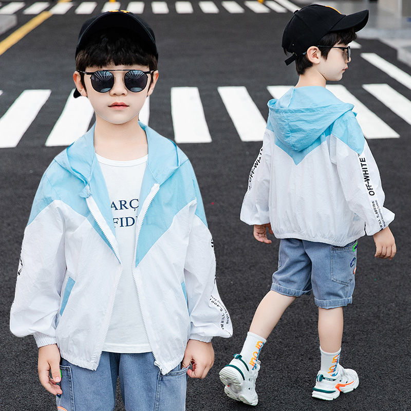 Boys' sun protection clothing 2022 new Korean version of the light and breathable boy summer coat in the big children's children's sun protection clothing