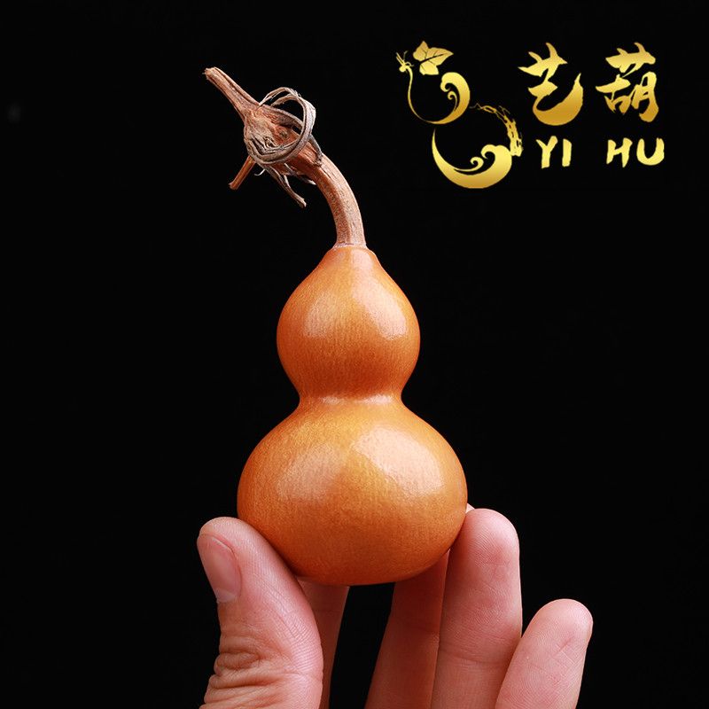 精品天然文玩手捻葫芦特小美国包浆做旧紫皮老葫芦胖墩独把摆件