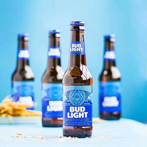 英国进口百威啤酒蓝瓶蓝百威蓝色百威啤酒整箱批发300ml24瓶装