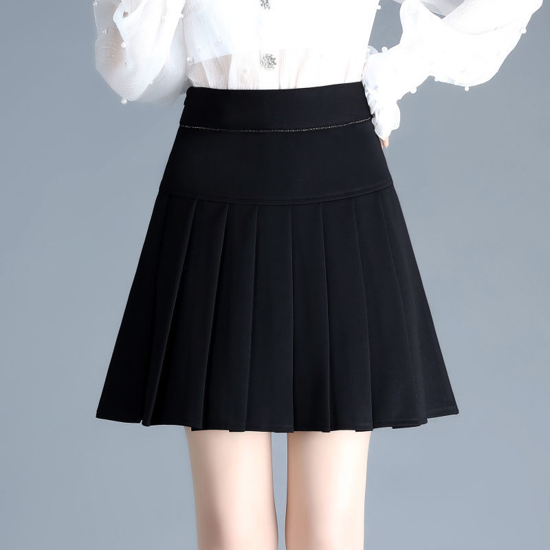 百褶裙夏女2021新款韩版高腰a字半身裙显瘦大码广场舞裙百搭短裙