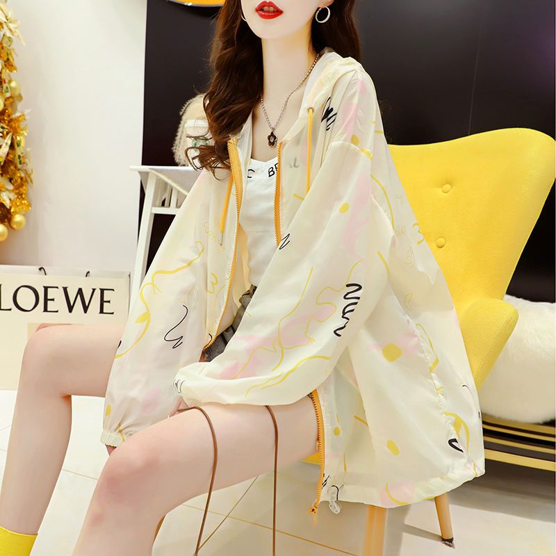 Women's new summer sun protection coat, thin shawl, anti-UV, versatile breathable ice silk long-sleeved hooded top