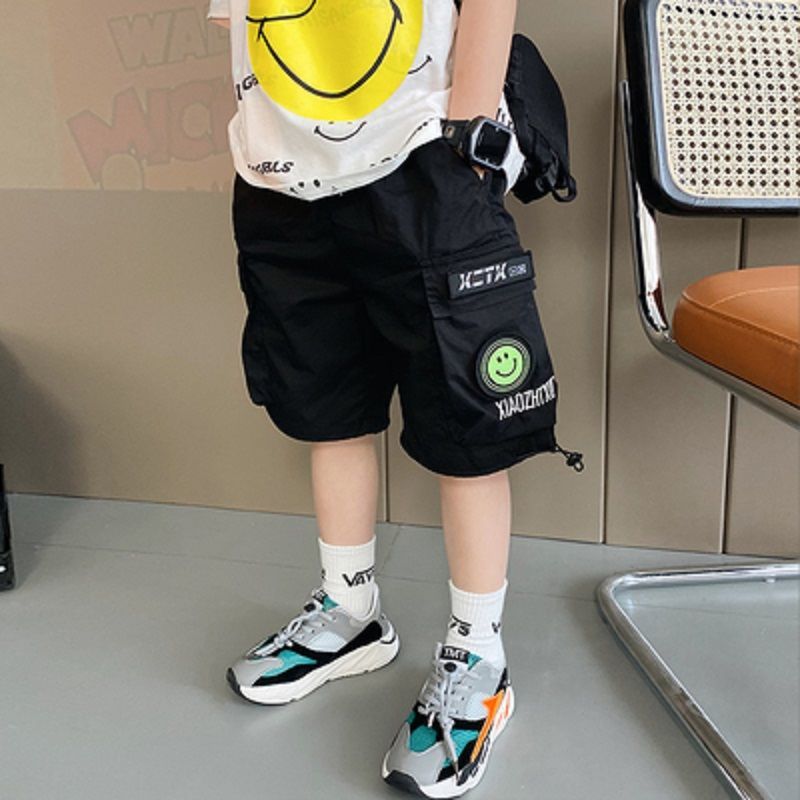 Boys' pants 2023 summer new middle and big boys quick-drying overalls children's foreign style shorts children's five-point pants thin