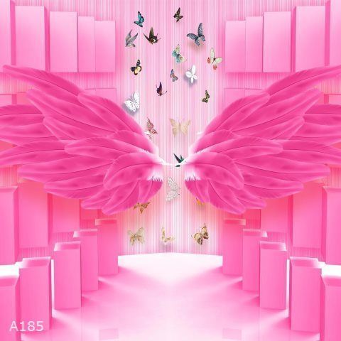 新款直播背景布翅膀直播背景布3d快手抖音主播背景布可爱背景布 虎窝拼