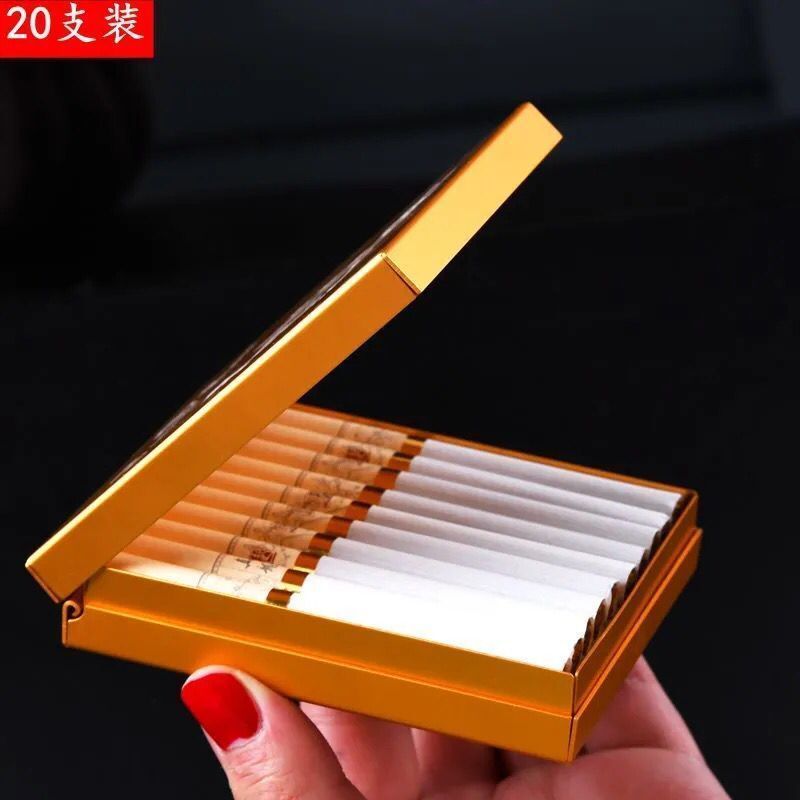 全金属烟盒20支装男士超薄铁烟夹个性创意防压防潮男香烟盒子便携