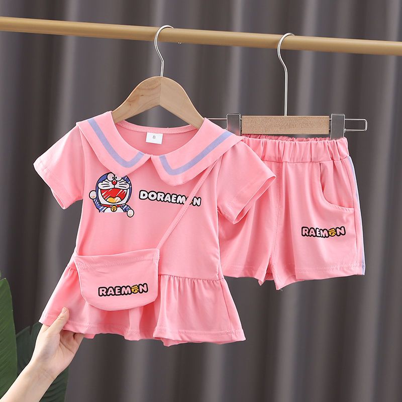 女童套裝2021新款夏季韓版兒童網紅洋氣兩件套1歲小童3女寶寶夏裝