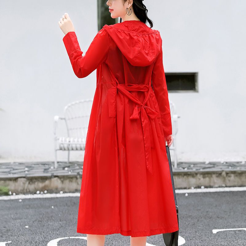 New summer sun protection clothing for women, mid-length, Korean style, ultra-thin, breathable, anti-UV, seaside outdoor sun protection clothing for women, trendy