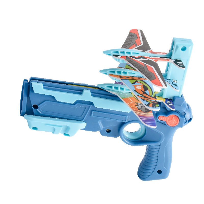 弹射飞机枪可连发儿童玩具枪泡沫飞机空中对决男孩玩具枪宝宝玩具