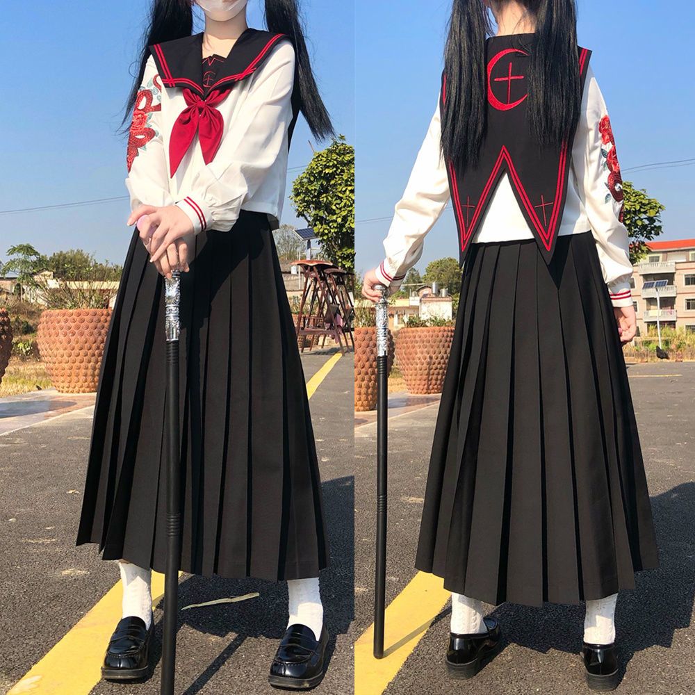 【神北jk】原创大蛇丸正统jk制服裙长袖长裙学院风套装不良水手服