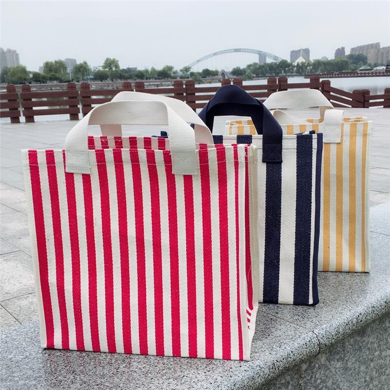 Large-Capacity Hand-Carried Take-Away Lunch Thickened Waterproof Canvas Shopping Bag Portable Portable Travel Bag