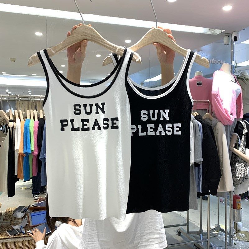 Small suspender sports sleeveless vest for women 2023 summer new ins trendy slim slimming bottoming shirt outer top