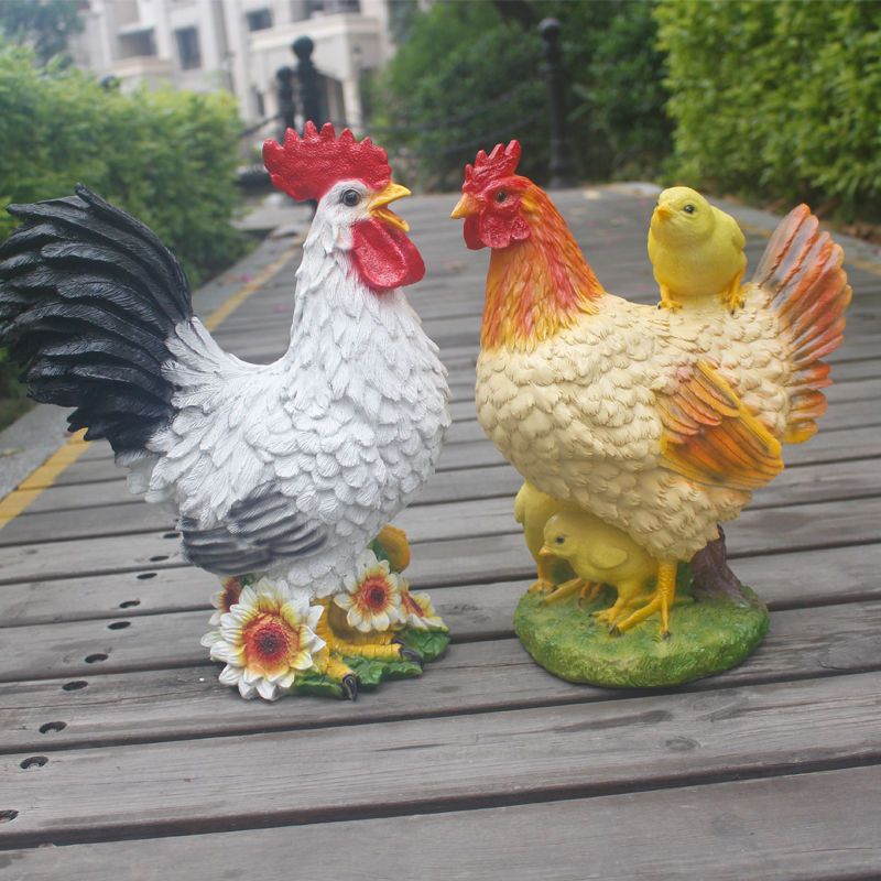 风水摆件仿真大公鸡雕塑招财属相生肖动物模型客厅家居装饰品摆设 10月22日发完 虎窝拼