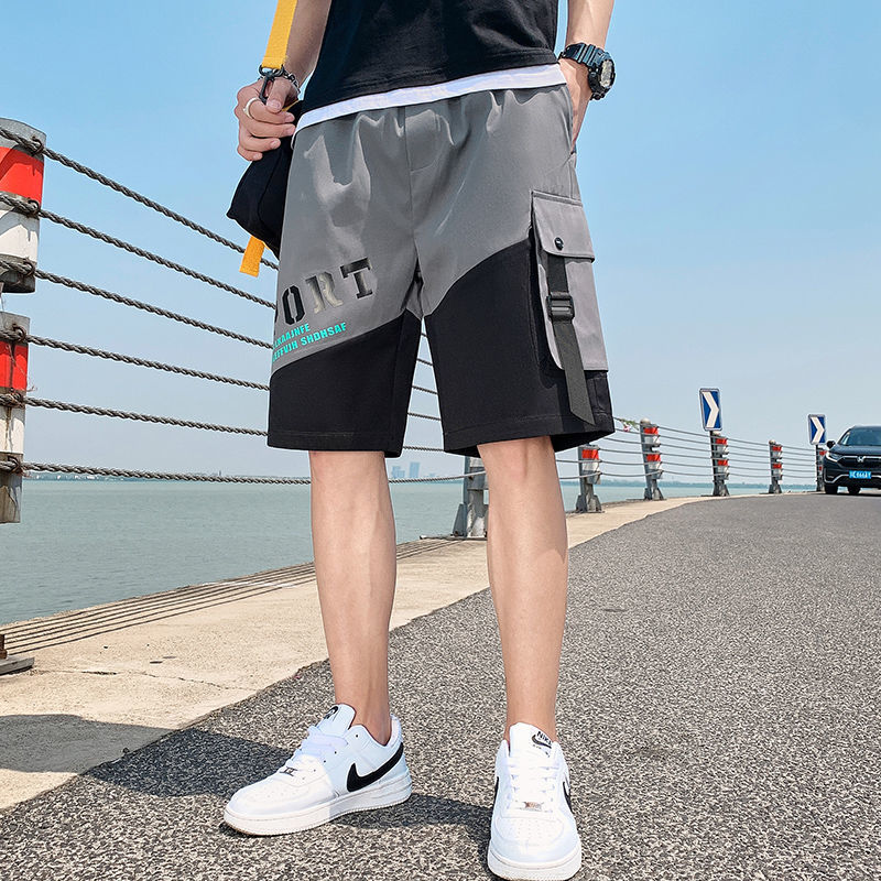 Shorts men's summer thin fashion loose casual pants ins fashion brand Multi Pocket five Division pants