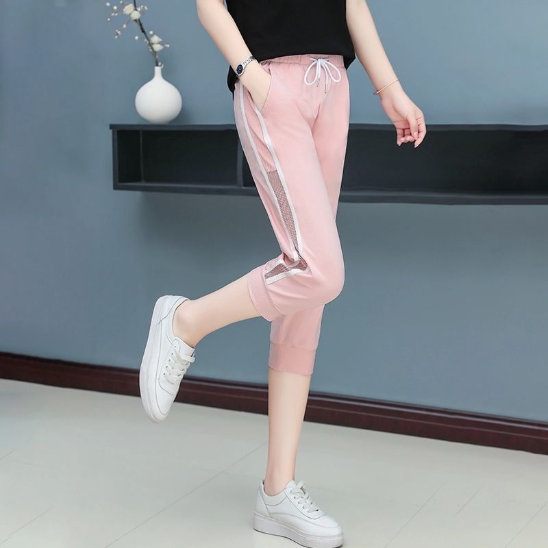 Cotton sweatpants women's summer thin  new legged casual pants small loose versatile Capris