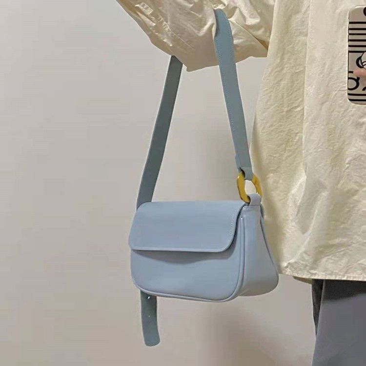 小眾設計撞色包包女2021新款軟面大容量托特包學生通勤單肩斜挎包