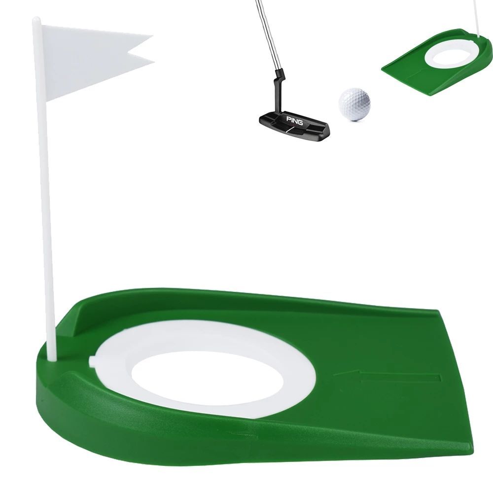 高尔夫推杆盘 室内外高尔夫推杆练习器 果岭洞 盘杯盘球洞带旗子