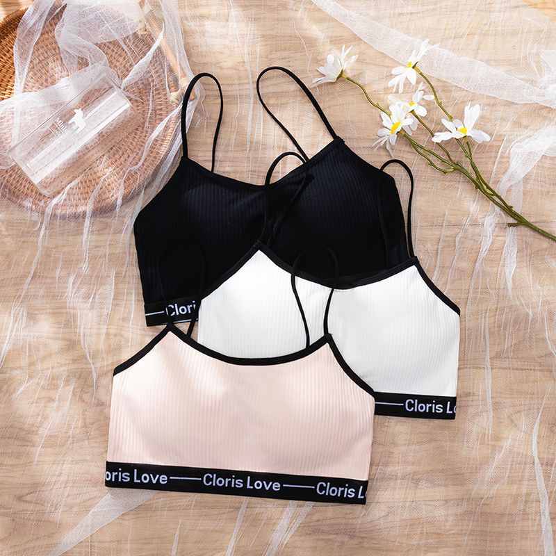 Student underwear female Korean version wrapped chest sling vest sports no steel ring summer thin section high school girl bra