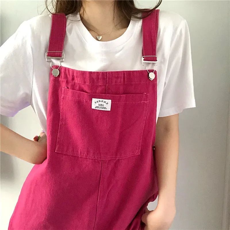 Summer new sugar explosion berry color sweetheart girl antique eye-catching rose pink age reducing suspender shorts