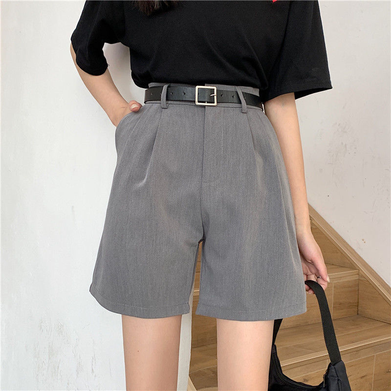 Large size five-point suit pants women's summer new fat mm loose 200 catties slim high waist wide leg shorts middle pants