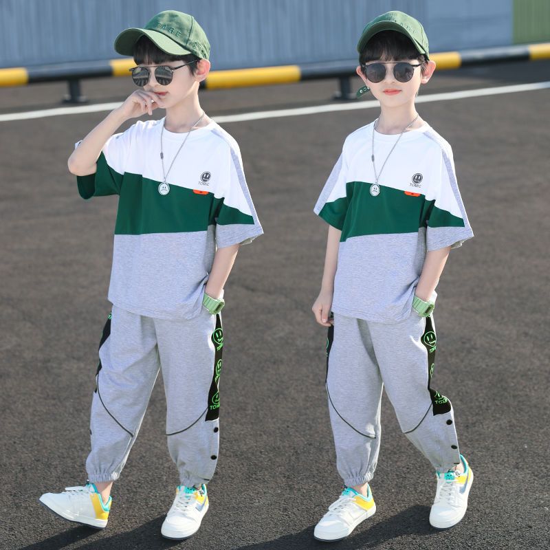 潮童裝男童夏裝運動套裝短袖帥氣2023新款兒童夏季中大童洋氣時髦