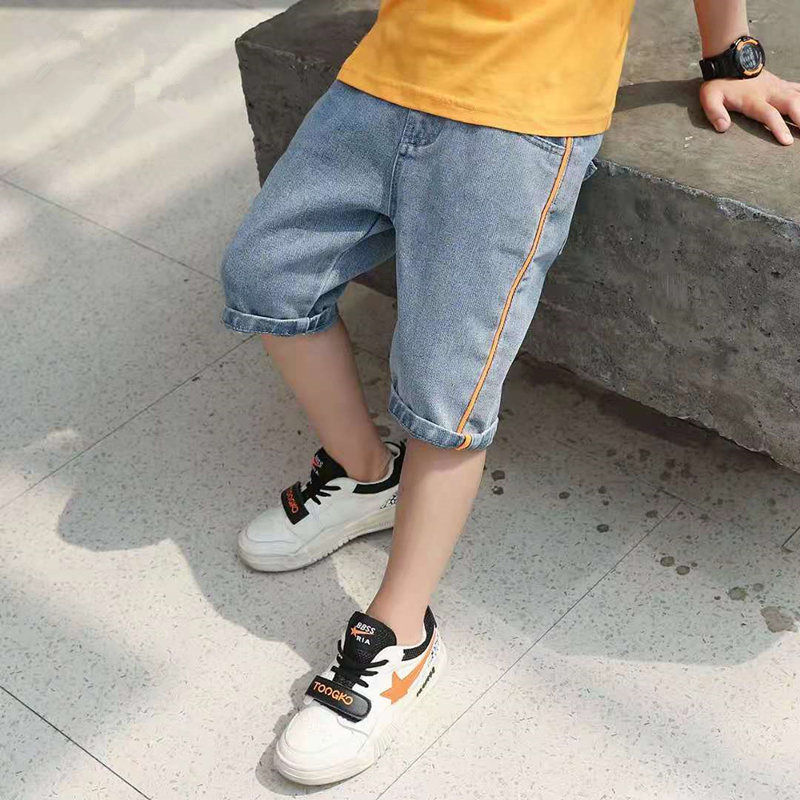 37758-夏季儿童七分裤新款中裤男童牛仔裤儿童马裤男孩子短裤韩版童裤-详情图