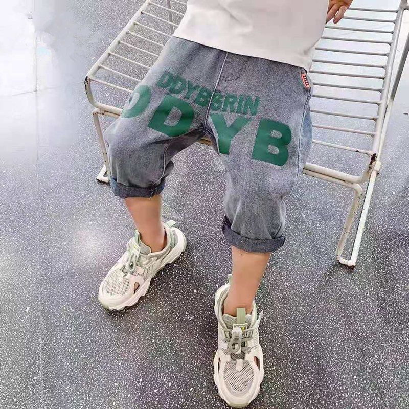 37758-夏季儿童七分裤新款中裤男童牛仔裤儿童马裤男孩子短裤韩版童裤-详情图