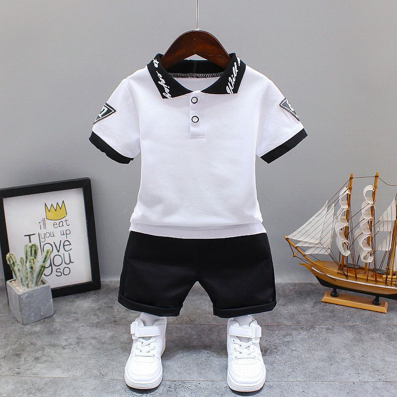 男宝宝夏装套装婴儿衣服洋气1-3岁小男童夏季短袖POLO衫两件套潮
