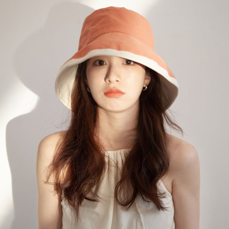 韩版女夏遮脸大沿渔夫帽日本双面防晒太阳帽防紫外线折叠遮阳帽子