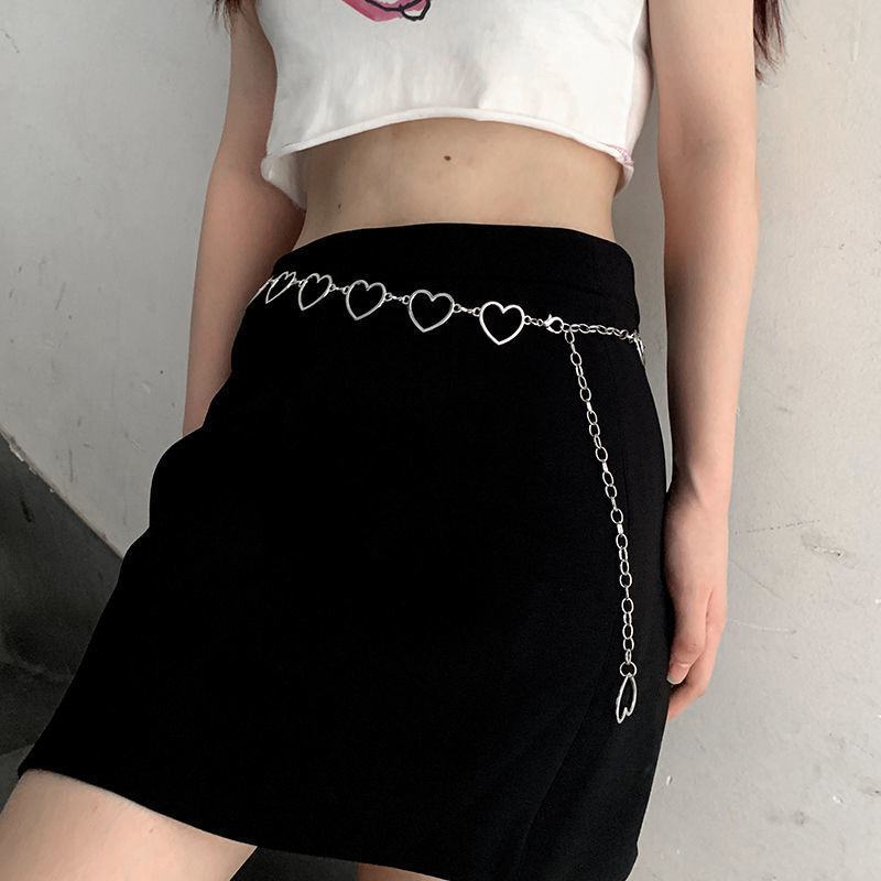 Love waist chain all-match belt women's decorative dress waist with jk skirt pants heart-shaped chain summer accessories